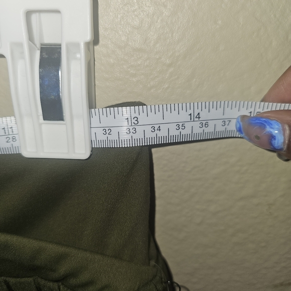 Olive Green Pleated Skirt - Picture 8 of 12